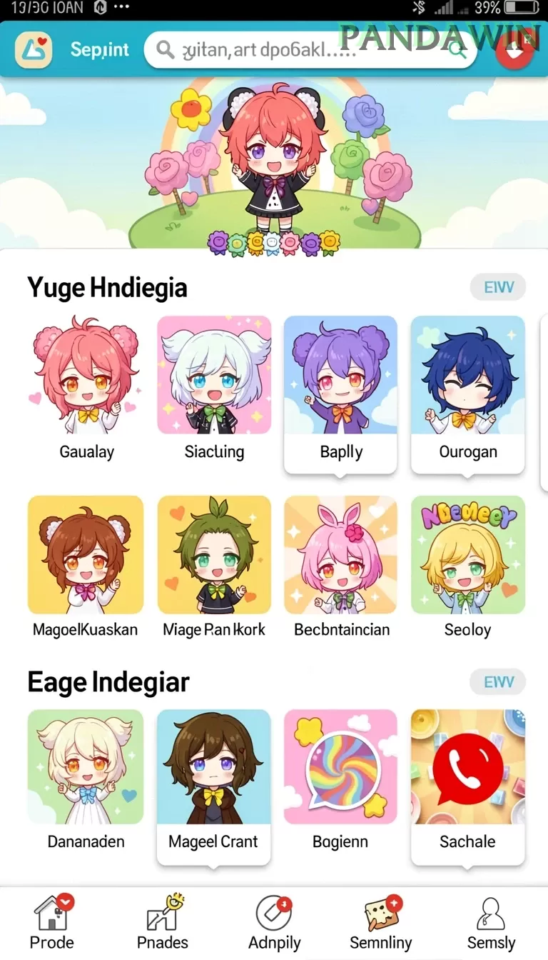 Cuplikan layar menu unduhan pandawin untuk perangkat Android